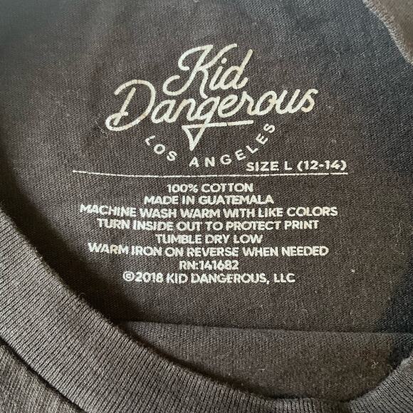 Kid Dangerous Girl’s Short Sleeve T-shirt size L (12-14), Black, Pink Flamingo - Picture 6 of 7